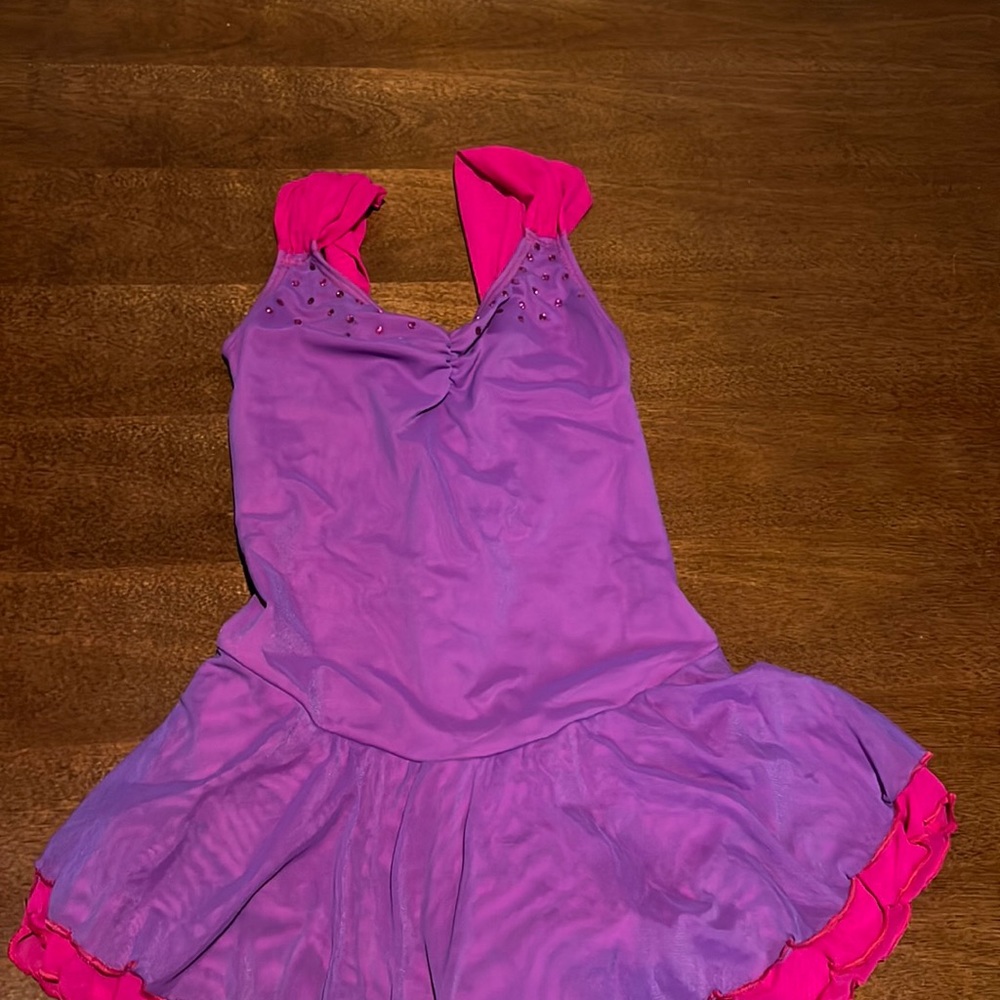Hot Pink and Purple Skating Dress